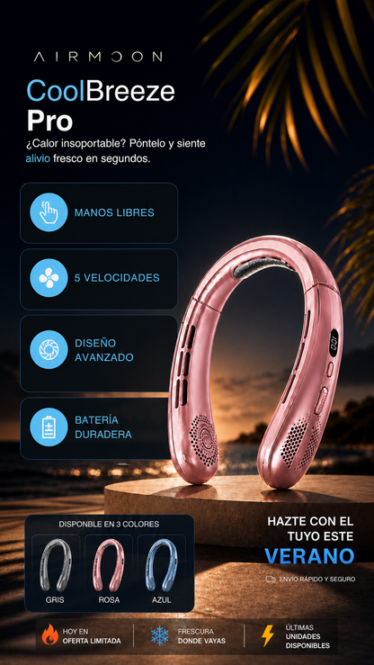 AirMoon™ CoolBreeze Pro | Ventilador de Cuello Portátil